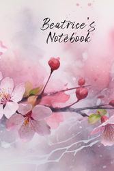 Beatrice’s Notebook: Personalized Diary Journal for Beatrice, Cute Apple Blossom Diary, 6"x 9" 160 Lined Pages