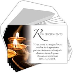 AFIE C5252X4 Set van 20 identieke bedankkaarten + 20 witte enveloppen, formaat 9 x 14 cm, rouw sterfte begrafenis, begrafenis, mat kwaliteitspapier, gemaakt in Frankrijk