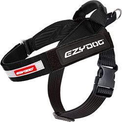 EZYDOG Express Hondentuigje, hondentuigje voor kleine, middelgrote en grote honden, schuin, ergonomisch design, gevormde handgreep, gemakkelijk los te maken zijgesp (XS, zwart)