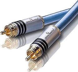 Oehlbach XXL Cabo áudio RCA (8,5 mm, 2 x 0,50 m), prateado