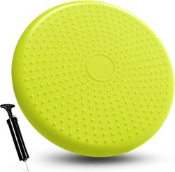 G5 HT SPORT Proprioceptieve Air Balance Pad, inclusief pomp, diameter 35 cm, meerdere kleuren, opblaasbaar kussen voor eigen vermogen, evenwicht en revalidatie, training en balansbord (limoengroen)