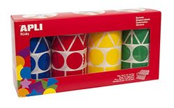 APLI Kids 010753 10753 - Pakje geometrische elastiekjes XL geel, blauw, rood en groen 4 u.,Een maat