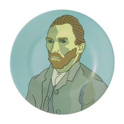 VAN GOGH AUTOPORTRAIT BLÅ TASSIETTE Ø 20 cm - liten dag Paris - MELAMINE.