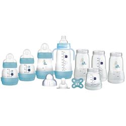 MAM Easy Start Kit de démarrage anti-coliques comprenant 4 biberons et tétine MAM Original Start de 0 à 2 mois, auto-stérilisant, coffret cadeau pour bébé et nouveaux-nés Bleu (différents modèles)