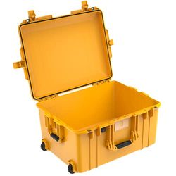PELI 1607 Air Trolley Protettivo Leggero con Ruote e Maniglia Retrattile per Drone e Attrezzatura Fotografica, Impermeabile e anti polvere, 63L di Capacità, Fabbricato in USA, Senza Schiuma, Giallo