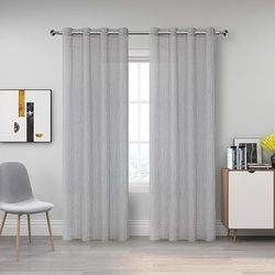 Miracle Home. Rideaux 2 pièces Modernes et élégants (Une pièce Incluse) pour Salon et Chambre avec œillets. Margarita. 200cm (ancho) x 260cm (Alto). Gris