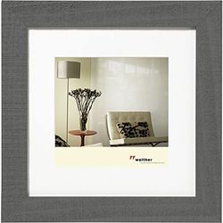 walther design Moldura para fotos cinzento 30 x 30 cm com passepartout, moldura de madeira Home HO330D
