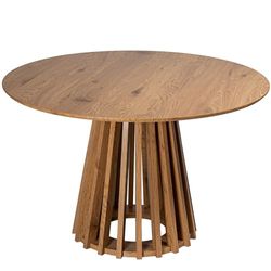 DRW Ronde eettafel van MDF en papier in eiken, 120 x 120 x 76 cm