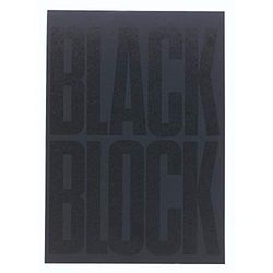 Carnet black block 29,7x21cm - papier jaune quadrille 5x5-70 feuillets