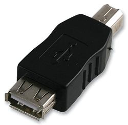 Pro Power PEC0055 USB 2.0 A Socket to USB 2.0 B Plug Adaptor, Black
