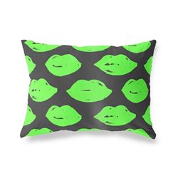 BonaMaison Neon Verde-Fumi Fodera per Cuscino Cotone e Copricuscini Federa per Divano Casa Soggiorno Camera da Letto Decorazione Interni ed Esterni, 35x50 Cm - Progettata e Prodotta in Turchia