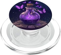 Witchy Bottle Purple Butterfly PopSockets PopGrip for MagSafe