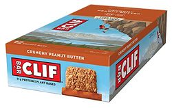 CLIF Bar Energy Bars / Nutritional Protein Bar (12 x 68g), Source of Plant Based Protein, Crunchy Peanut Butter