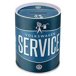 Nostalgic-Art Cabeceira retro VW Service – ideia presente de Vanga Volkswagen, frasco metálico para dinheiro, alcance design vintage, 1 l