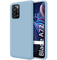 Tumundosmartphone Cover Silicone Liquido Ultra Morbida per ZTE Blade A72 5G Colore Azzurro