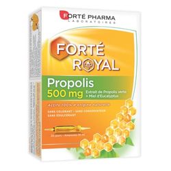 Forté Pharma - Propolis 500 mg | Complément Alimentaire à base de Propolis Verte et Miel d'Eucalyptus - Immunité & Défenses - Dès 12 ans - Dosage optimal | 20 ampoules, 1/jour