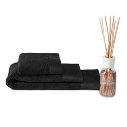 Seahorse Bath Linen Set, Cotton, Black, 50x30x10 cm