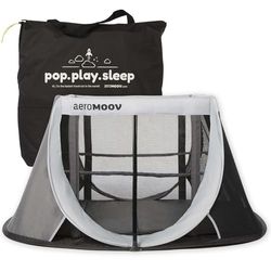 AeroMoov Campingbedje - Reisbedje met matras - voor baby én peuter - met bodemverhoger - opgezet in 2s - licht en compact - Grey Rock
