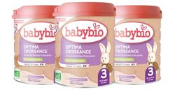 Babybio - Lait Infantile - Optima 3ème Âge avec Fibres - 800g - dès 10 Mois - BIO - Fabriqué en France - Sans Huile de Palme - Lot de 3