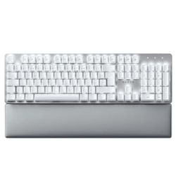 Razer Pro Type Ultra - Clavier Professionnel sans Fil pour une Productivité Accrue au Bureau (Touches Silencieuses et Linéaires, Repose-poignet en Similicuir, Bluetooth) Clavier Français | Blanc