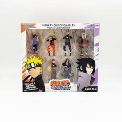 Bizak Naruto Pack de 8 Figuras en Caja Deluxe, 7 cm, Incluye 2 Figuras Ocultas de Edición Especial, +6 años, (64111270-1)