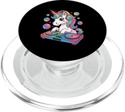 Unicornio Dj Alegre Con Música PopSockets PopGrip para MagSafe