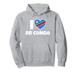 I Love DR Congo Democratic Republic Of Congo Bandera Corazón Sudadera con Capucha