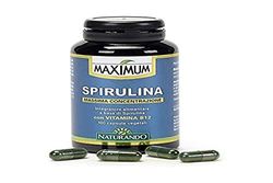 Naturando Maximum Espirulina Complemento Alimenticio para Veganos a base de Algas Espirulinas y Vitamina B12-100 cápsulas