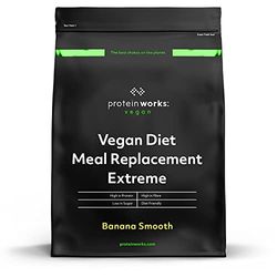 THE PROTEIN WORKS Substitut de Repas Vegan Extreme | Banane Onctueuse | Vitamines Renforçant l'Immunité | Protein Works | 500g