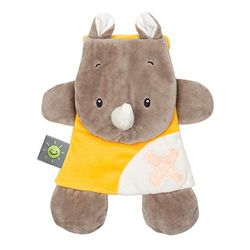 Nattou Doudou Gelpack Apaisant Rhinocéros, Buddiezzz, 19 × 2.5 × 25 cm, Brun/Jaune