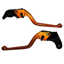 ACCOSSATO Paire de leviers orange pour Aprilia Rsv4 Racing Factory Le de 2015 à 2017 (CC 1000)