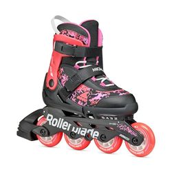 Rollerblade MICROBLADE SL, inline-skridskor för flickor, fritid inliner, svart/korall, 33–36,5