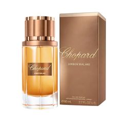 Chopard Amber Malaki 80 ml – Eau de Parfum pour Homme – Fragrance Ambrée Epicée – Notes Ardentes d'Ambre, de Fleur d'Oranger, de Bois de Papyrus et de Vanille Bourbon – Flacon en Verre Transparent