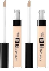 Maybelline New York, Corrector de Ojeras e Imperfecciones Fit Me, Todo Tipo de Pieles, 08 Nude, 6,8 ml (Paquete de 2)