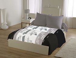 Home Passion – Juego de Tela 4 Piezas 240 x 300 District, Microfibra, Multicolor, 240 x 300 x 0,1 cm