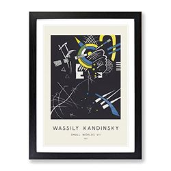 Small Worlds Vii By Wassily Kandinsky Exhibition Museum Painting Framed Wall Art Print, Ready to Hang Picture for Living Room Bedroom Home Office Décor, Black A2 (64 x 46 cm)