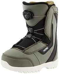 Nitro Snowboards Droid Boa Botas de Snowboard, Juventud Unisex, Charcoal-BLK-Wht, 210