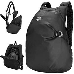 ILM Motorbike Helmet Bag Backpack Multifunctional-Motorcycle Backpack Bag Waterproof Reflective Strips with Large Capacity, Black, Model MB01