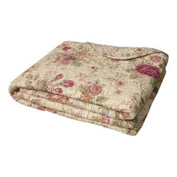 Greenland Home Antique Rose - manta acolchoada clássica tradicional floral, 100% algodão, 127 x 152 cm, cor cru