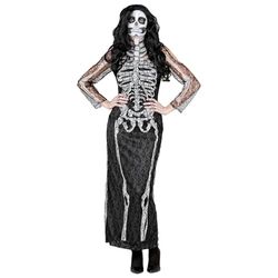 Widmann 10682 10682-kostuum skelet, jurk van kant, themafeest, Halloween, dames, meerkleurig, M