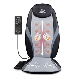 Snailax Shiatsu Massager met Verwarming - Gel Massageknoop, Diep Knedend Massagekussen, Massagekussen voor Thuis Kantoorstoel
