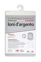 V.I.P. VERY IMPORTANT PILLOW V.I.P. Coprimaterasso Ioni d'Argento Silver+ con Elastico, Protezione Antibatterica Made in Italy 90 x 200 cm, Tessuto Jacquard Bielastico, 90 x 200 Singolo