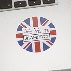 London Craftwork Vattenklistermärke hopfällbar cykel 5 x 5 cm presentdekal Union Jack