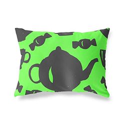BonaMaison Fundas para Cojínes, Verde Neón-Humo Funda de Almohada para Sofá Coche Silla Oficina Cama Decorativa Moderna Decoración del Hogar, 45x60 Cm - Diseñado y Fabricado en Turquía