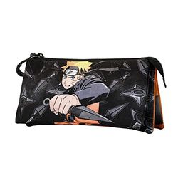 Naruto Weapons-ECO Triple Pencil Case, Black, 23 x 11 cm