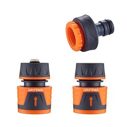 GRIFEMA GE1103 Tuinslangverbindingsset, inclusief 1/2 „stopaansluiting, 1/2" snelle connector en 1/2 „3/4" premium vrouwelijke fitting