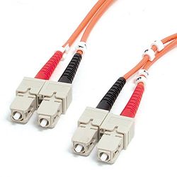 Startech.com Cable de fibra óptica de 1 m - Multimodo dúplex 62.5/125 - LSZH - SC/SC - OM1 - SC a SC Cable de conexión de fibra (FIBSCSC1), naranja