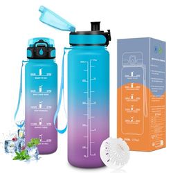 Vikaster Bottiglia acqua, Borraccia 0.5l, Senza BPA & Prova di Perdite, Bottiglia Acqua Bambini, Scuola, Bici, Palestra, Yoga, Ufficio