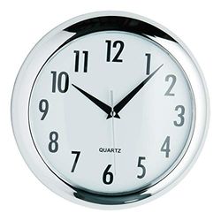 Premier Housewares Relógio redondo de parede (24 cm), cor cromada
