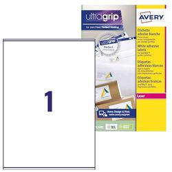 Avery Étiquettes Adressage Blanches Autocollantes 199,6 x 289,1 mm L7167-15 Impression Laser Anti-Bourrage - Paquet de 15